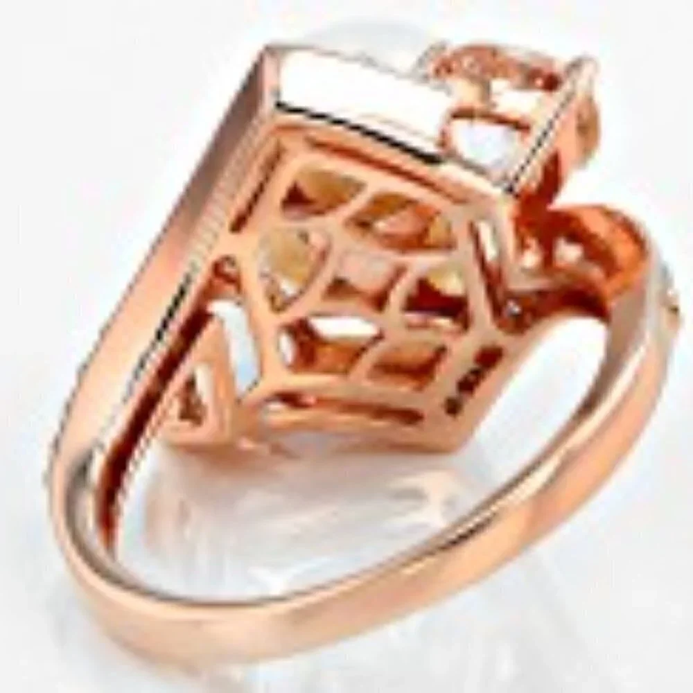 Freshwater Pearl Rose Gold Silver Ring